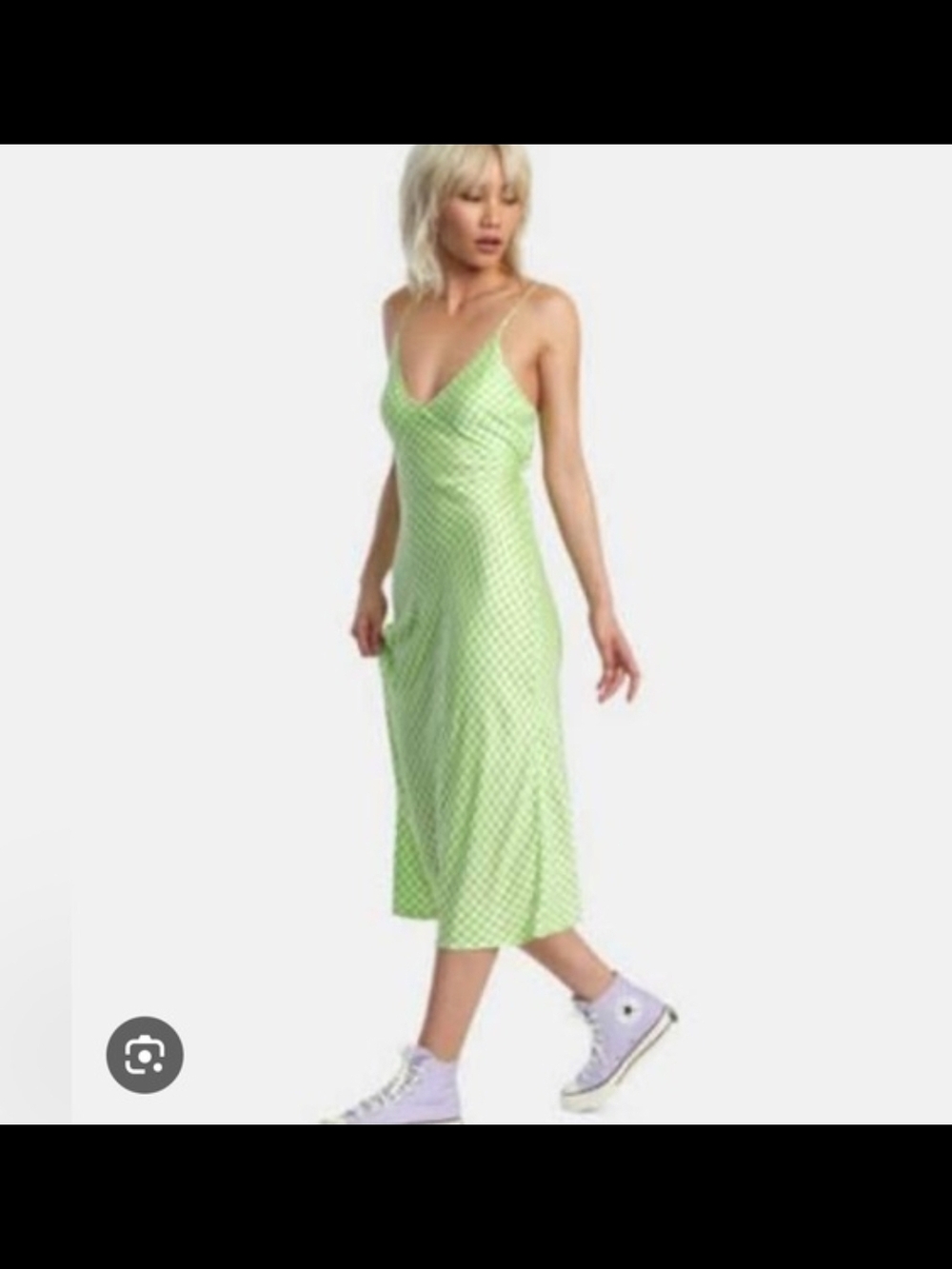 RVCA Light Green Midi Slip Dress